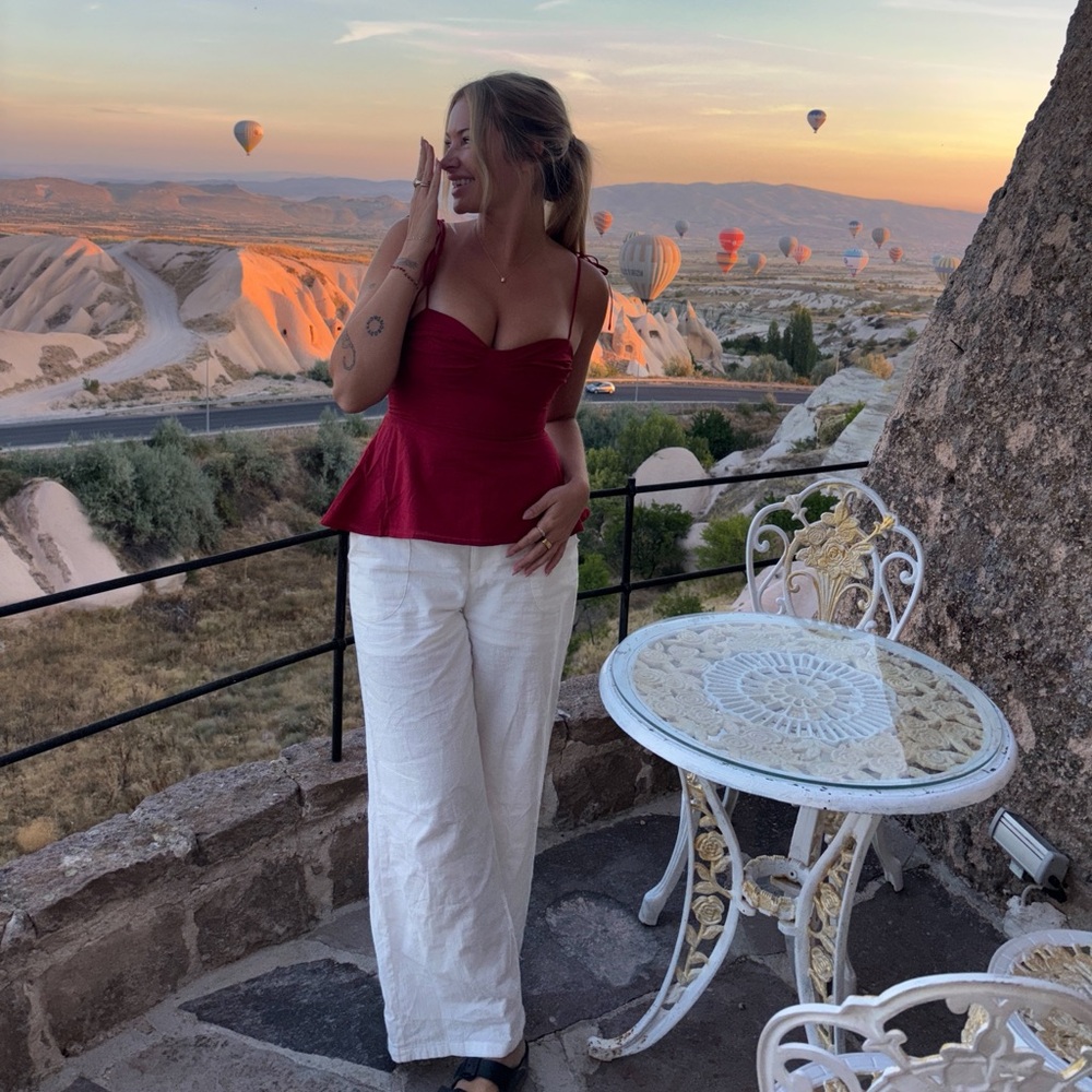 Red Peplum Top